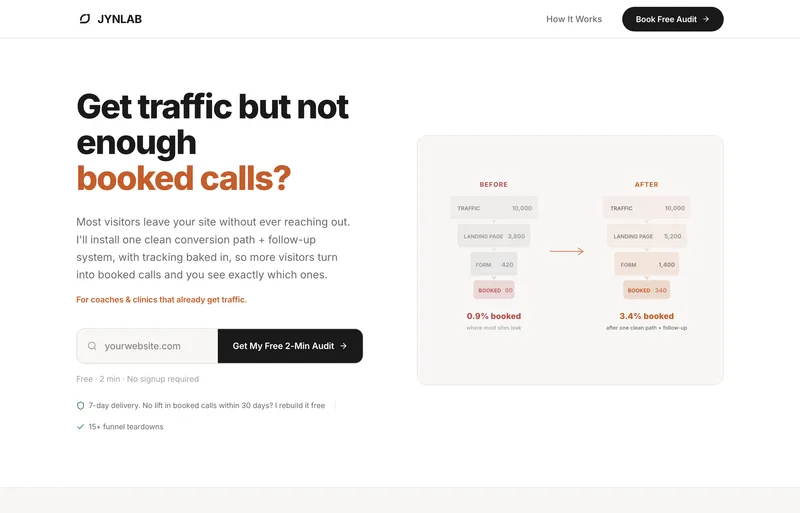 7-Day Website Booking Setup screenshot