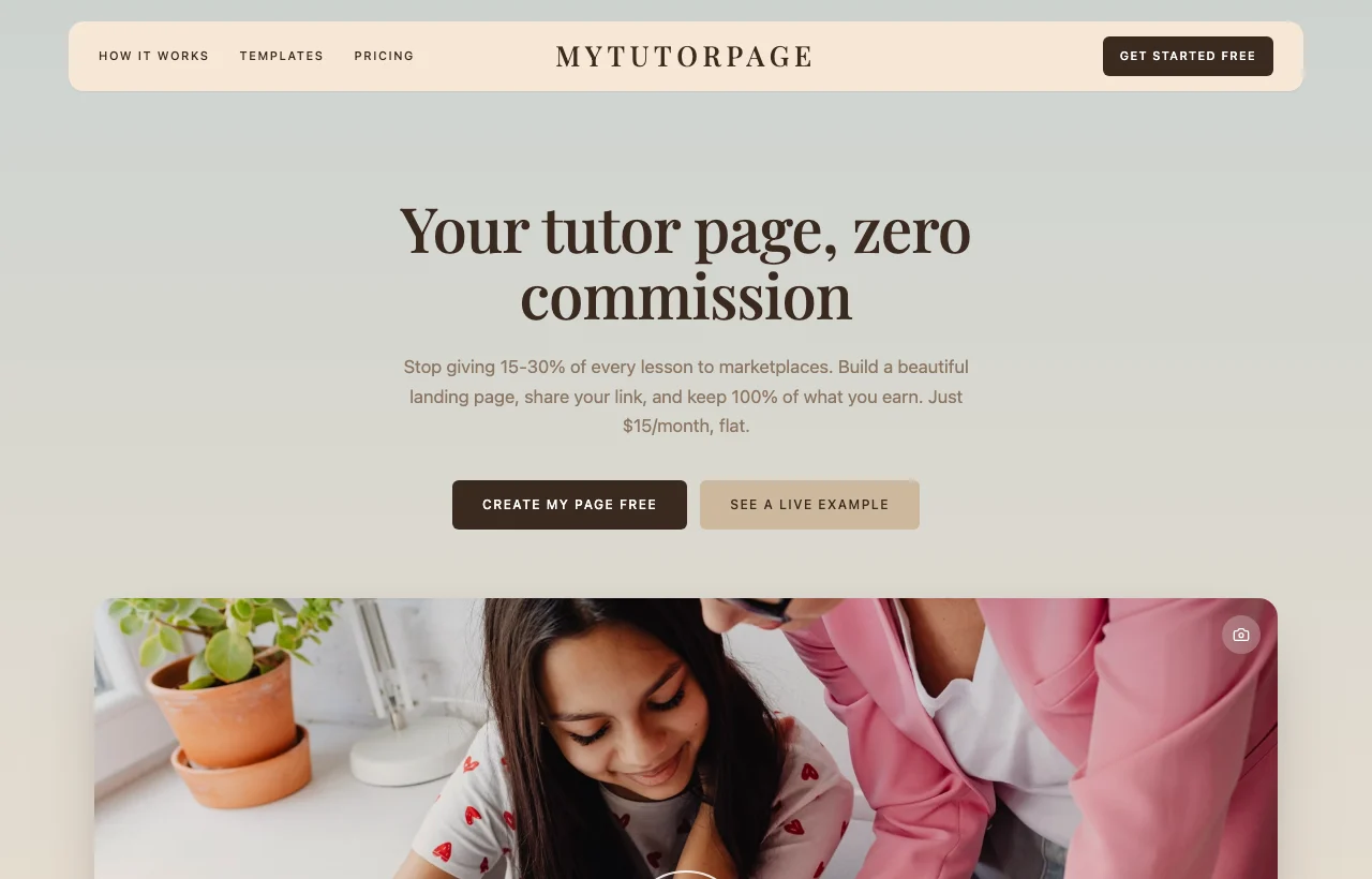 MyTutorPage screenshot